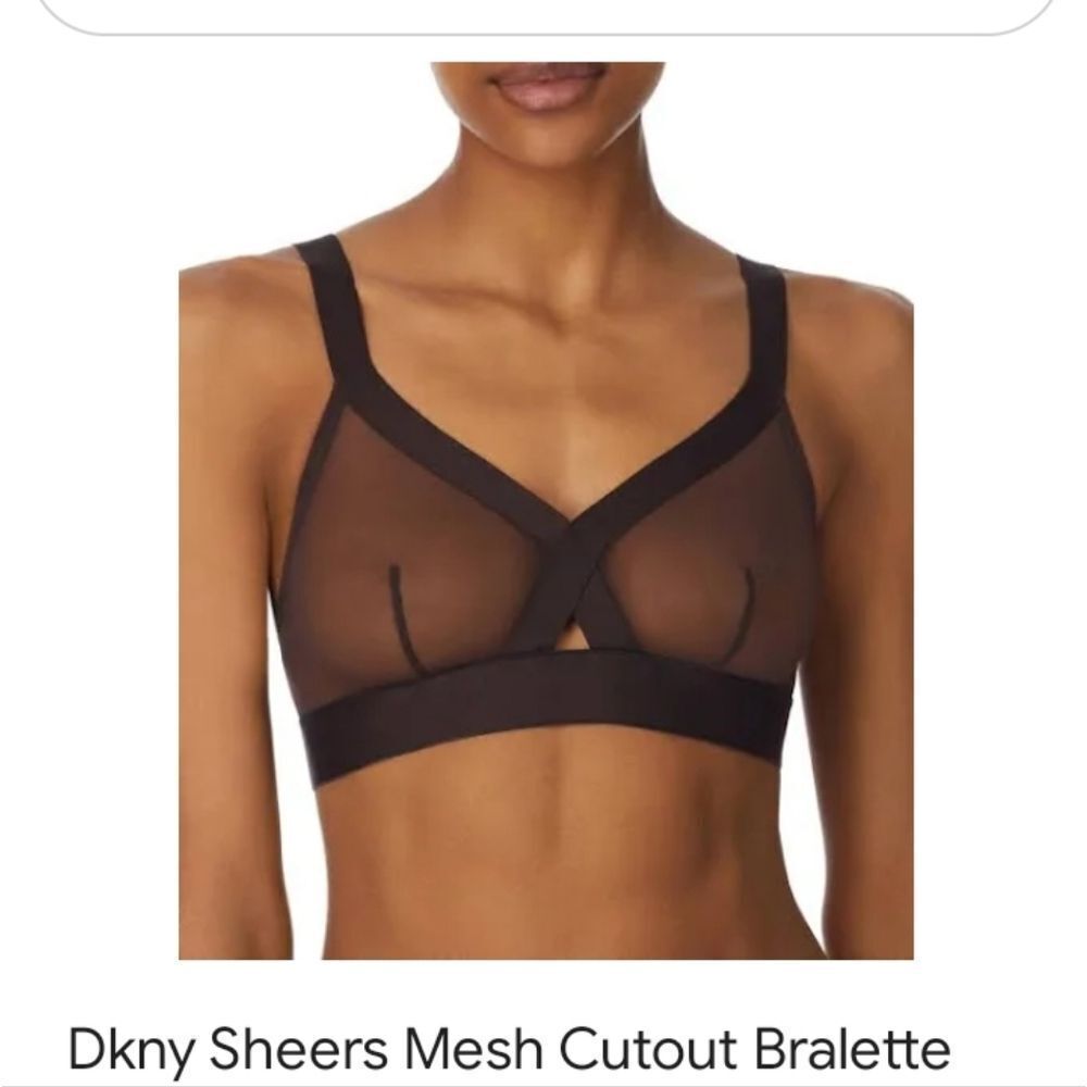DKNY Sheer Black Bra Sz SMALL